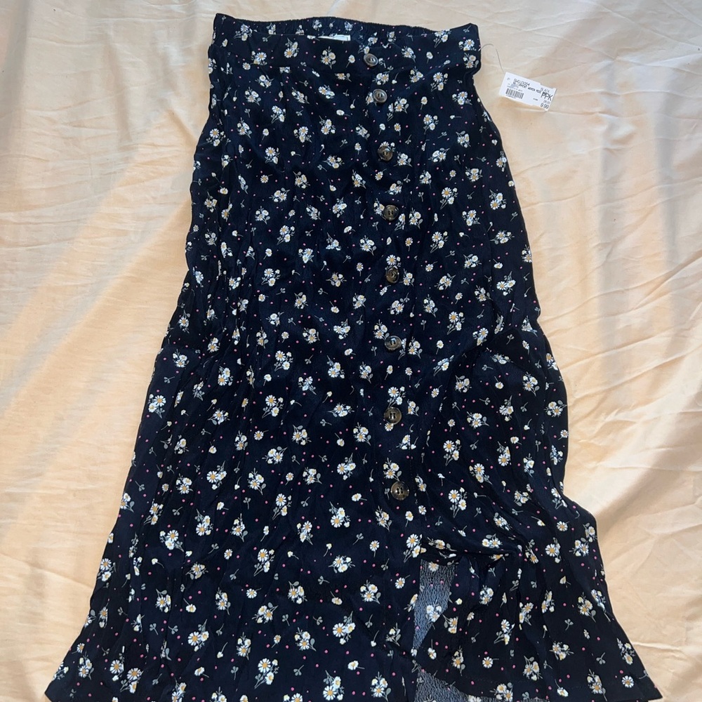 Floral Button-Down Skirt